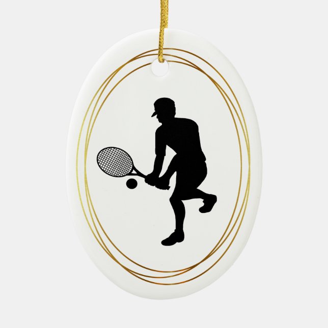 Jugador masculino de tenis Silhouette Ornamento de (Frente)