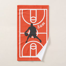 Jugador Monogramado de Baloncesto Rojo