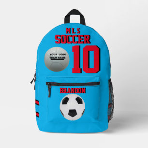 Jugador, nombre del equipo número, mochilas de fút