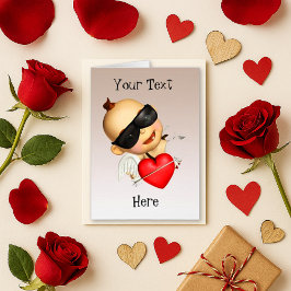 Jugador Personalizado Rosa Cupido Corazón Tarjeta 