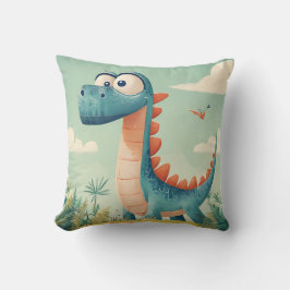 Jugadora almohada de dinosaurio azul para niños