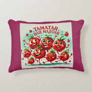 Jugadora almohada divertida de tomate - alegre y v
