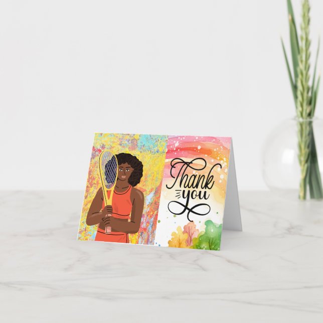 Jugadora de tenis, carta de agradecimiento (Anverso)