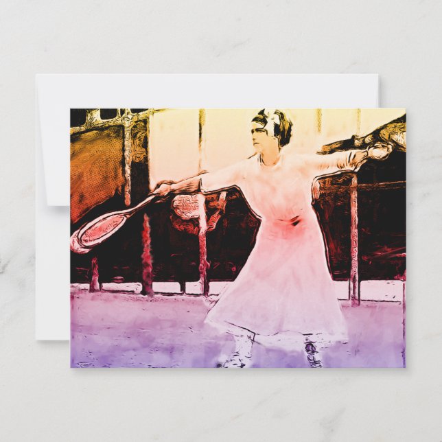 Jugadora de tenis femenina vintage - pintura pop (Anverso)