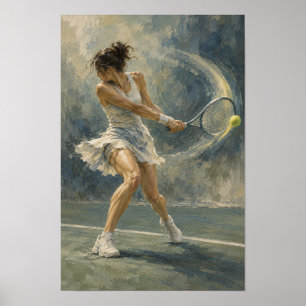 Jugadora de Tenis Golpe de Revés Arte de Pared – D