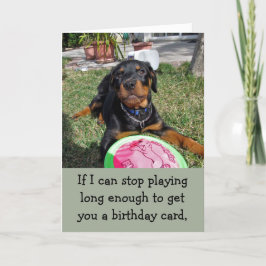 Jugadora tarjeta de cumpleaños Bossy Rottweiler