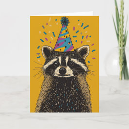 Jugadora tarjeta de felicitación Raccoon Birthday 