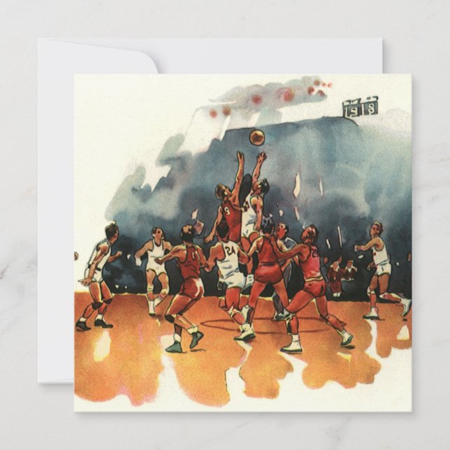 Jugadores De Baloncesto Deportivo Vintage (Anverso)