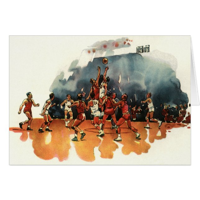 Jugadores De Baloncesto Deportivo Vintage (Anverso (Horizontal))