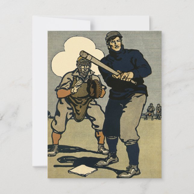 Jugadores De Béisbol Deportivo Vintage, Arte Estil (Anverso)