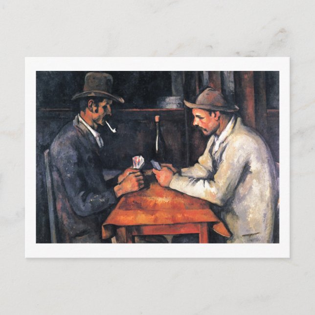 Jugadores de cartas Paul Cezanne Pintura de postal (Anverso)