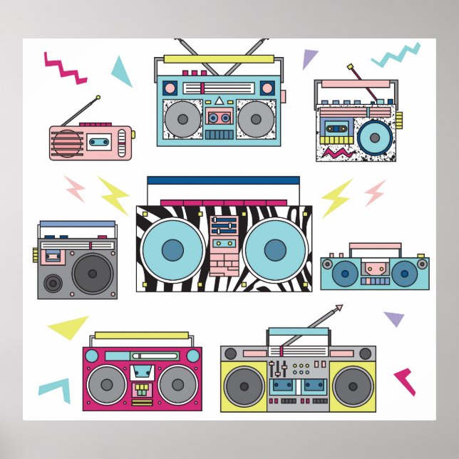 Jugadores de Cassette Retro: Arte de época de los  (Frente)