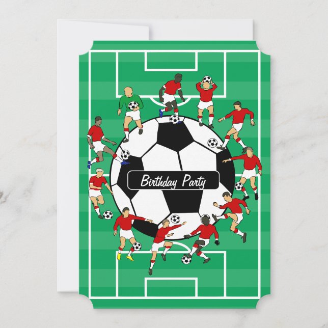 Jugadores de fútbol invitaciones a la fiesta de cu (Anverso)