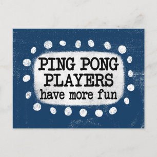 Jugadores De Ping Pong Tienen Más Postal Divertida