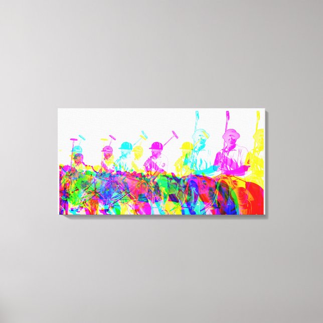 Jugadores de polo Imprimir lienzo de arte mural (Anverso)