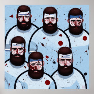 Jugadores de Rugby - Imprimir arte de lienzo