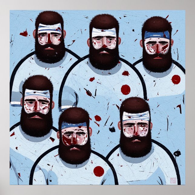 Jugadores de Rugby - Imprimir arte de lienzo (Frente)