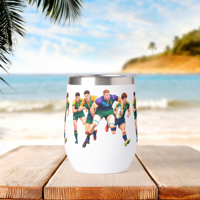 Jugadores De Rugby Vino Tumbler (Playa)