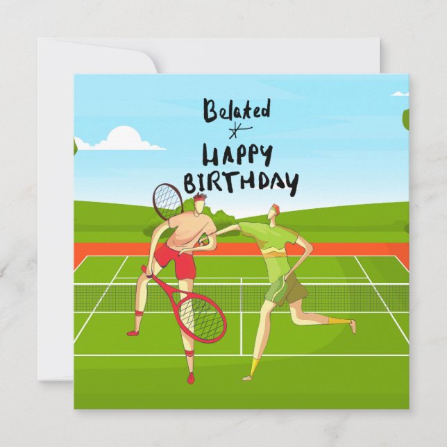 Jugadores de tenis con un cumpleaños retrasado (Anverso)