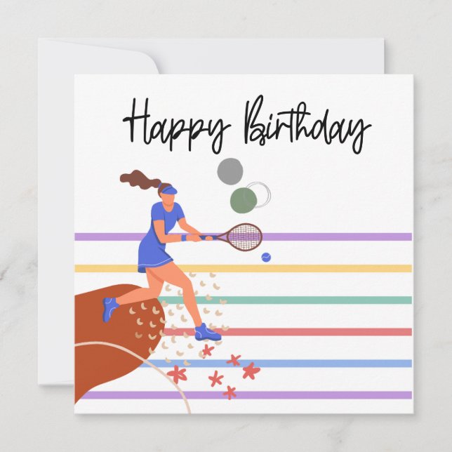 Jugadores de tenis felices cumpleaños (Anverso)
