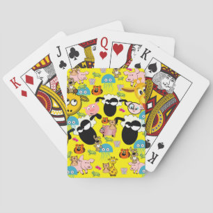 Jugando a la carta Deck Giraffe Pig Dog Elephant