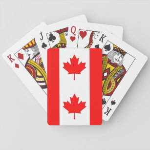 Jugando cartas con bandera de Canadá