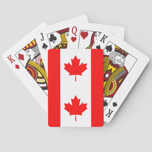 Jugando cartas con bandera de Canadá (Reverso)