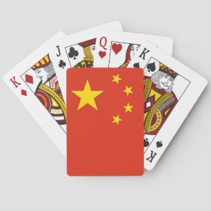 Jugando cartas con bandera de China