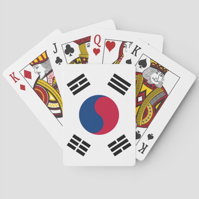 Jugando cartas con bandera de Corea del Sur (Reverso)
