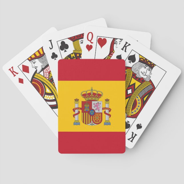 Jugando cartas con bandera de España (Reverso)