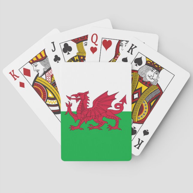 Jugando cartas con bandera de Gales (Reverso)