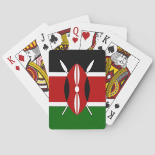 Jugando cartas con bandera de Kenia