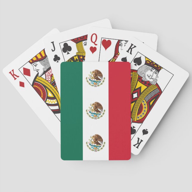 Jugando cartas con bandera de México (Reverso)