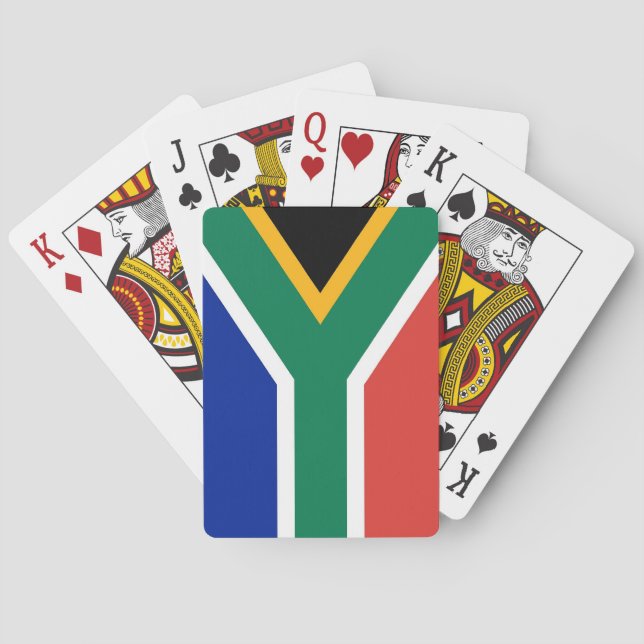 Jugando cartas con bandera de Sudáfrica (Reverso)