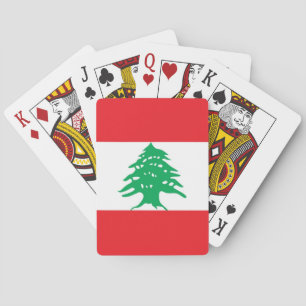 Jugando cartas con bandera del Líbano
