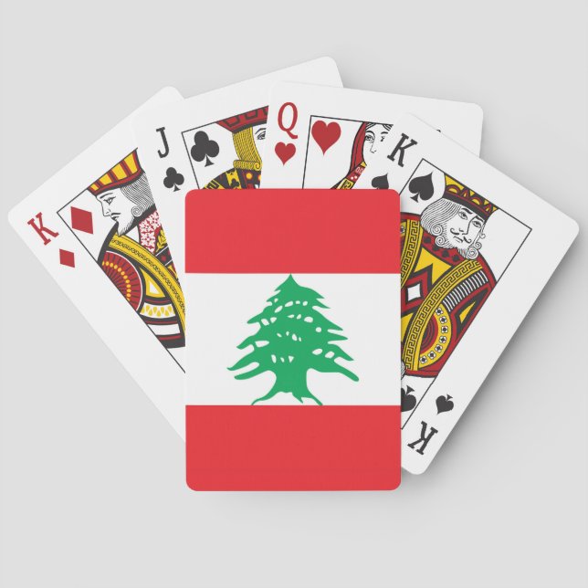 Jugando cartas con bandera del Líbano (Reverso)