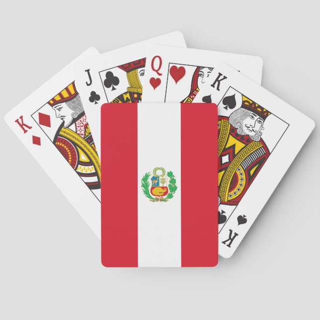 Jugando cartas con bandera del Perú (Reverso)