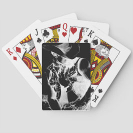 Jugando cartas con el vaquero de arte original