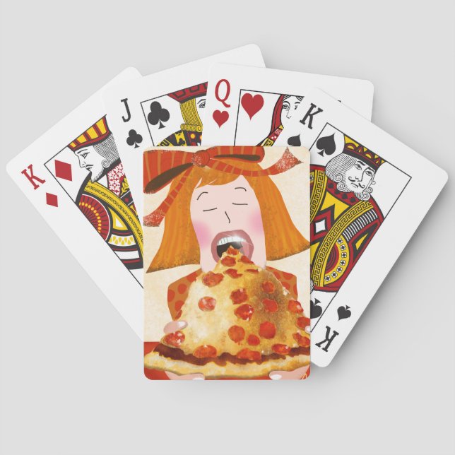 Jugando cartas con tema de pizza (Reverso)