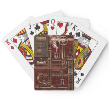 Jugando cartas en el viejo diseño Steampunk