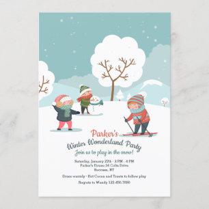 Jugando En La Invitación Al Cumpleaños De La Nieve