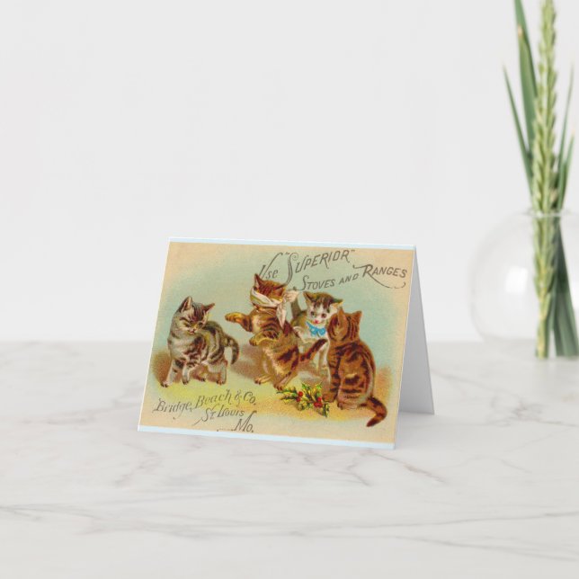 Jugando gatitos de tarjetas de comercio de Victori (Anverso)