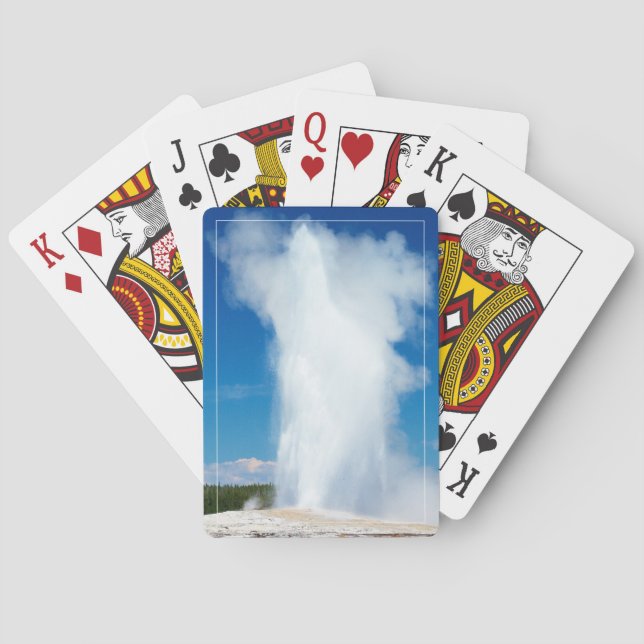 Jugando las cartas Yellowstone Old Faithful Geyser (Reverso)