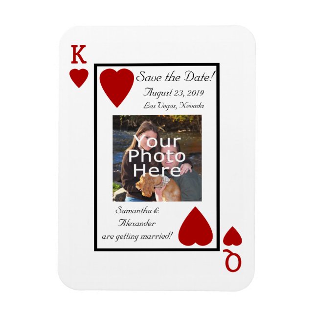 Jugar a la carta Rey/Reina Guardar el imán de fech (Vertical)