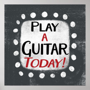 Jugar a la guitarra hoy arte de pared Poster