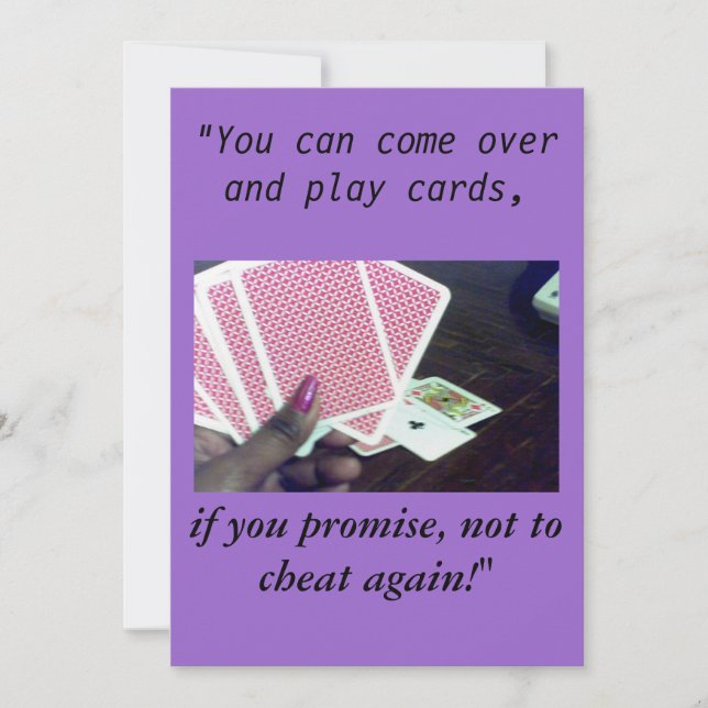 Jugar a las cartas-No engañar, invitaciones (Anverso)