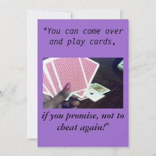 Jugar a las cartas-No engañar, invitaciones