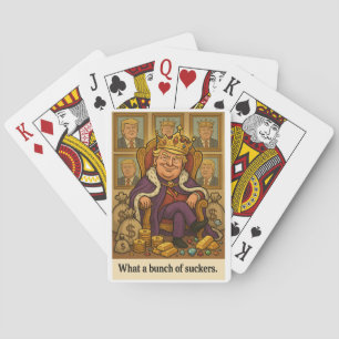 Jugar cartas con el rey Trump disfrutando de sus r