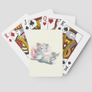 Jugar cartas con gatito bebé - Gracioso