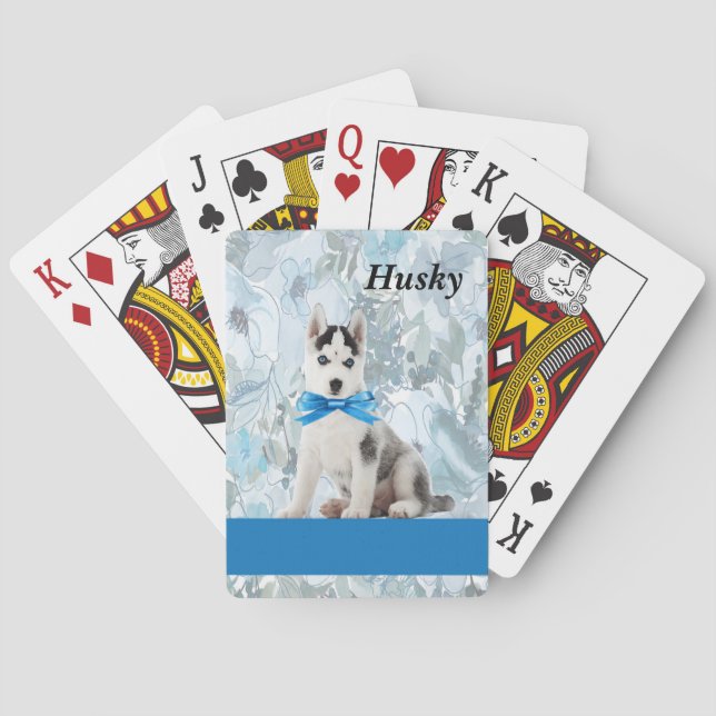 Jugar cartas con Ilustracion Husky (Reverso)